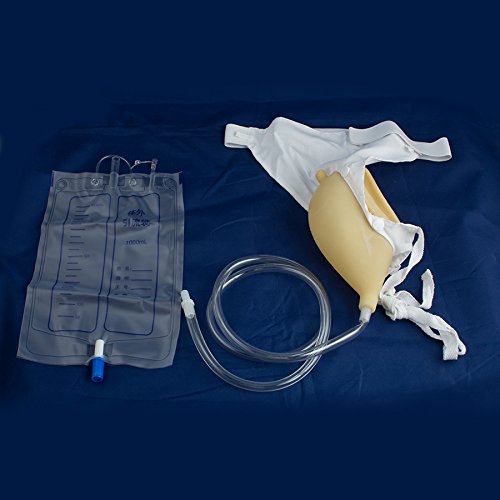 zinnor Urinal Bag Pee Bag, 1000ml Portable Wearable Urinal Urine Bag Collector Toilet Elastic Waistband Incontinence Aid Bathroom (Male Urine Bag)