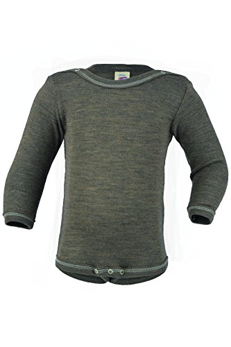 Engel Bodysuit Merino Wool Silk Baby Kids Body top Shirt Organic 70 9030 (6-12 Months, Walnut)