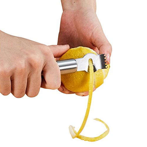 C-Pioneer Stainless Steel Lemon Orange Zester Citrus Grater Grips Lime Zest Peeling Tool - Thumbnail 2