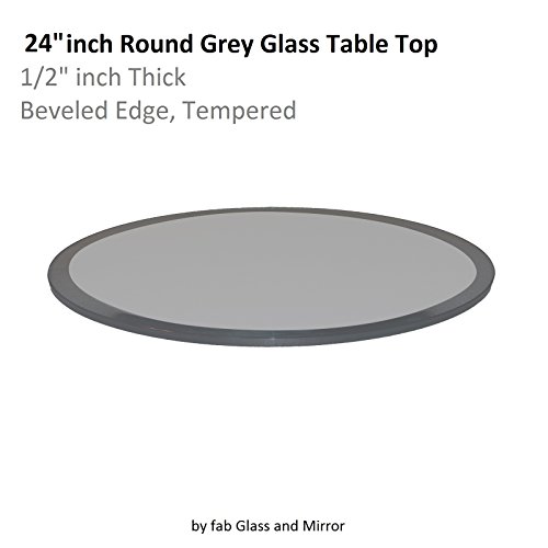 Click Here to See More Images Fab Glass and Mirror Glass Table Top Round 1/2 Thick Beveled Tempered, 24
