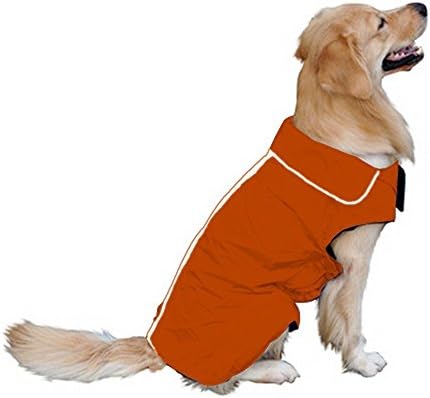 Funkeen Pet Apparel Waterproof Warm Dog Jacket Winter Coat with Harness Hole + Reflective Strips for Small Puppy - Medium Large Dogs