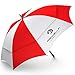 Procella Umbrella Golf Umbrella Tested by Skydivers Windproof Auto Open Rain and Wind Resistant, Large, Red/White