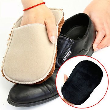 2pcs Multifunctional Soft Plush Wipe Shoes Mitt Brush Cleaning Gloves Shoes Care Tool by DOM - Thumbnail 2