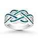 Sterling Silver Created Blue Opal Interwoven Design Ring