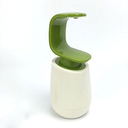C-Shaped 8 oz Liquid Single-Handed Soap Dispenser Wash Bottle Shampoo Container White Green