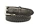 John Deere Men's Leather Braided Comfort Stretch Belt, Black, 34