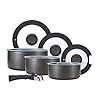 Tower Freedom T800201 7 Piece Cookware Set with Ceramic Coating, Stackable Design and Detachable Handle, Graphite…