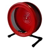Pet Exercise Wheel, Pet Wheel for Sugar Gliders, Rats--Stealth Wheel; Red with Stand by Atticworx