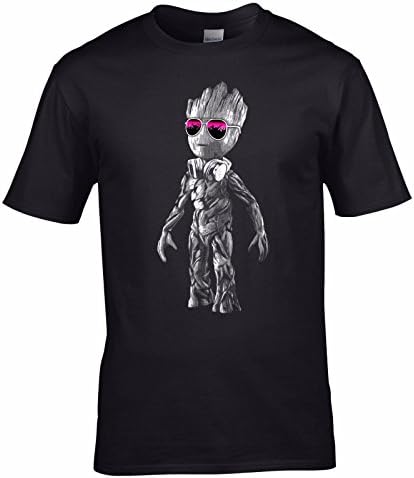 UKPrintwear DJ Baby Groot Standing Headphones + Sun Glasses T Shirt