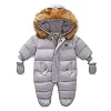 Haokaini Baby Snowsuit met Afneembare Handschoenen Pasgeboren Baby Rits Hooded Romper Winter Warm Down Jumpsuit Uitloper…