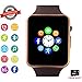 Smart Watch Phone Smartwatch with Camera Pedometer Call Text SNS Sync SIM Card Slot TF Card Music Player Alarm Compatible with Android and IPhone (Partial Functions) for Men Women Kids Teens (Gold)