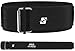 Squat Belt for Men & Women | Improve Your Powerlifting Form & Technique | Heavy Duty Pro Leather Belt with Adjustable Buckle (Black/White, Large)
