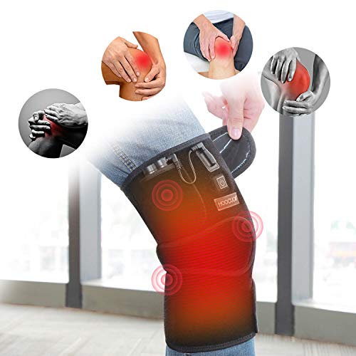 HOOCUCO Heated Knee Brace Wrap Support, Wireless Portable Rechargeable