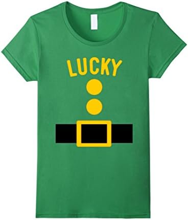 Womens Lucky Dwarf Costume T-Shirt Funny Halloween Gift XL Grass