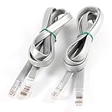 2pcs Gray RJ45 CAT5E 8P8C Modular Plug Conector LAN Cable de red 1M