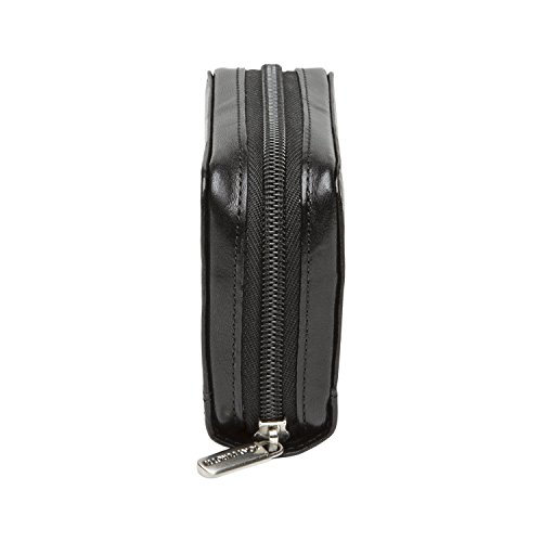 Tony Perotti Unisex Italian Bull Leather Zip-Around Accordion Business and Credit Card Holder in Black - Thumbnail 3
