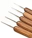 Dreadlocks Crochet Hook for Hair Bamboo Handle,Locs Crochet Needle Steel Crochet Hook Lock for Braid Craft 5pcs(0.5mm+0.75mm+1.0mm+1.25mm+1.5mm)