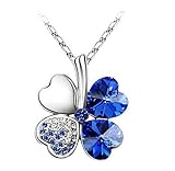 Domire Lucky Four Leaf Clover crystal Pendant Neacklace