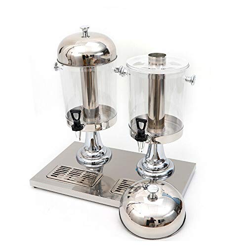 WUPYI Double Beverage Dispenser, Juice Drink Dispenser Frozen Cold Drink Dispenser with Recessed Drip Trays,2.1 Gallon Each Jug,for Commercial,Party,Hotel (Silver) - Thumbnail 6