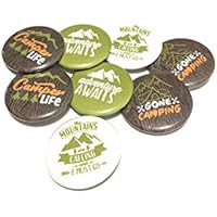 12 pcs set camper life gone camping theme adventure awaits pinback DIAMETER 1.5" or 2.25" buttons for birthday party favors collectible flair pin summer camp