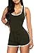Selowin Girls Sleeveless Tank Top Solid Short Romper Jumpsuit with Drawstring Army Green M