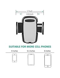 Soporte de ventilación para teléfono, con botón de liberación rápida, abrazadera ajustable para iPhone X 8 8 Plus 7 7 Plus 6S 6S Plus 5S, Samsung Galaxy S9 S8 S7 S6 S5, LG Nokia Sony Motorola y más