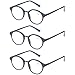 Kerecsen 3 Pack Vintage Metal Round Reading Glasses Classic Wood-Look Readers
