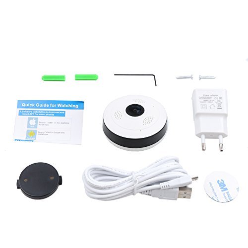 Kebidu IP Camera 360 Degree Panoramic Fisheye 3D VR Wireless Wifi 2.4GHZ Security Camera Outdoor IR Night Motion Detection