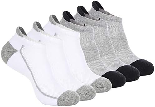 Heatuff Mens Low Cut Athletic Socks Ankle Mesh Breathable Cushioned Comfort Running Tab Sock With Arch Support 6 Pack