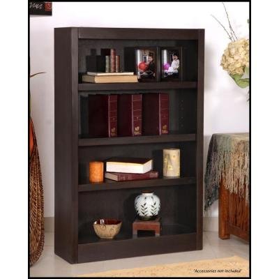 Concepts in Wood Midas Single Wide 4-Shelf Bookcase in Espresso