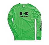 KAWASAKI STACKED LOGO LONG SLEEVE T-SHIRT - GREEN MENS LARGE