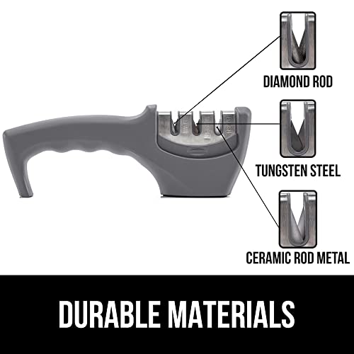 Gorilla Grip Easy to Use Knife Sharpener, 3 Sharpening Options to Help
