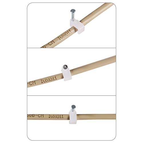 Cable Clips Jadaol 200 Pieces for Cat 6 Flat Cables White 7