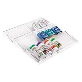 mDesign Expandable Vitamin Rack Organizer for Bathroom Vanity Drawer - Clear
