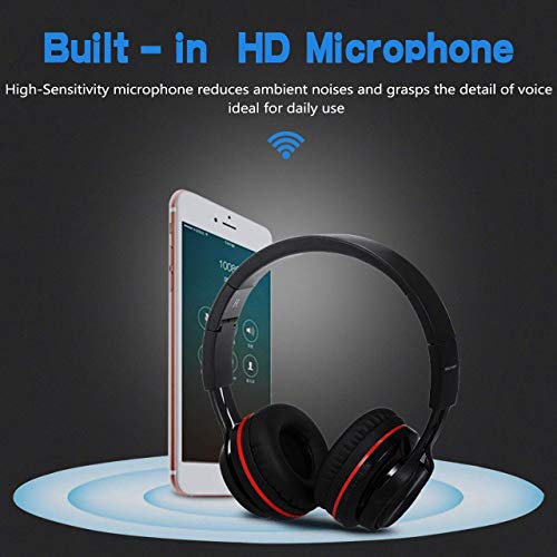 Wireless Active Noise Cancelling Headphones with Mic,Hi-Fi 30H Playtime Travel Foldable Over-Ear Stereo Sound Headset,Comfortable Protein Earpads,Non-Sound Leakage for Travel Work TV Computer
