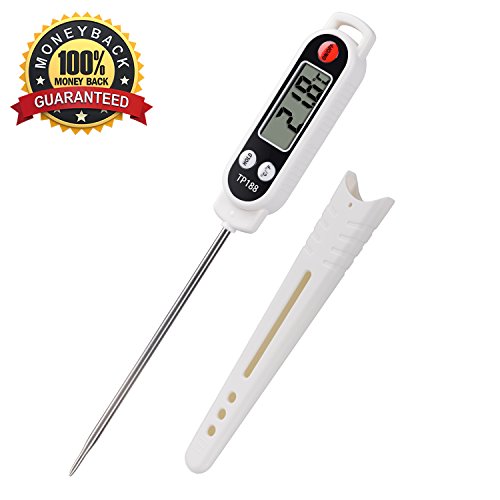 Meat Thermometer Cooking Thermometer Food Thermometer Digital Meat Thermometer for Kitchen Cooking Meat Smoker BBQ Grill Oven Candy Oil Milk - Instant Read Thermometer