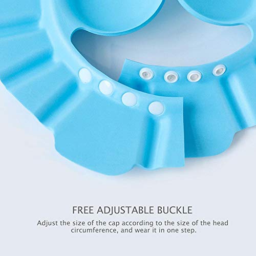 AOLVO Adjustable Baby Shower Hat,Bath Cap to Keep Safety & Suitable at Bath Shower Time for Little Angel/Princess,Shower Visor Protection Soft Cap with Ear Covers for Toddlers Kids - Thumbnail 4