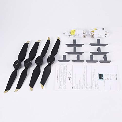 Moreaulun 8331 2 Pairs Low-Noise Blades Propellers Quick Release LED Flash Word Programmable Props for DJI Mavic Pro/Platinum RC Drone