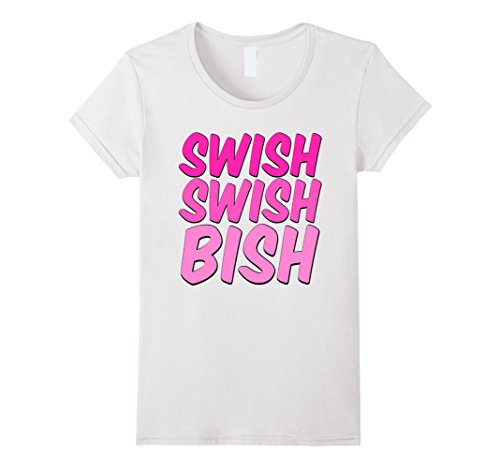 Womens swish swish bish t-shirt small white