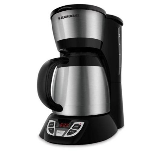 Black & Decker 8 Cup Thermal Programmable Coffeemaker, Black/Silver
