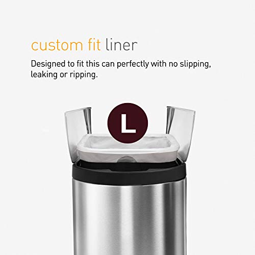 simplehuman 18 Liter / 4.8 Gallon Butterfly Lid Kitchen Step Trash Can
