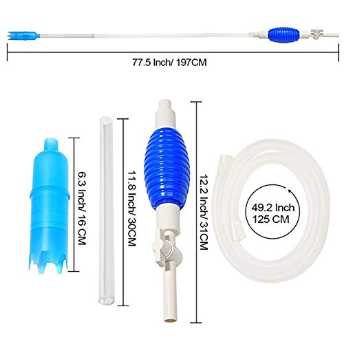 Aibao Gravel Sand Cleaner for Aquarium Fish Tank Water Changer Vacuum Siphon with Flow Controller BPA Free, 6.5ft