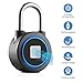 Fingerprint Padlock, Bluetooth Thumbprint Lock USB Rechargeable IP65 Waterproof Ideal for Locker, Gate,Handbags, Golf Bags, Wardrobes, Gym, Door, Luggage, Suitcase, Backpack, Fence,Bike, Office (Blue)