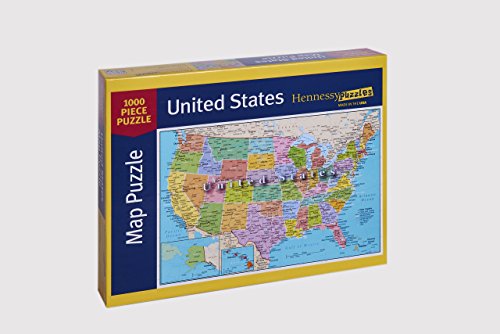 United States of America Map 1000 Piece Jigsaw Puzzle Highways Rivers State Capitals