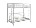 Walker Edison Elodie Urban Industrial Twin over Futon Metal Bunk Bed, Twin Size, White