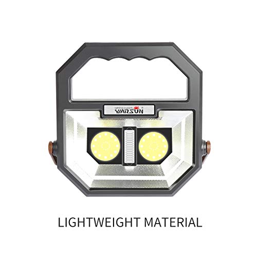 Portable Work Light,WARSUN Rechargeable Led Work Light,Camping Light,Waterproof Flood Lights, Stand Working Lights for Workshop 12W,1000 Lumens,6000K Daylight White