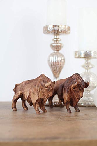 Bison Vintage Wooden Animal Toy Office Decor Wooden figure Vintage Wooden statue decorative Wooden Statue Carved Vintage sculpture Handturned gift FBA AF1