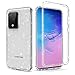 Elegant Choise Case for Samsung Galaxy S21 Plus Case Liquid Glittery with Screen Protector and Camera Lens Protector for Girls Women, Flowing Floating Bling Sparkling Shiny Crystal Phone Case (Clear)