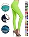 SXL128-NeonGreen Basic Solid Leggings, Plus Size