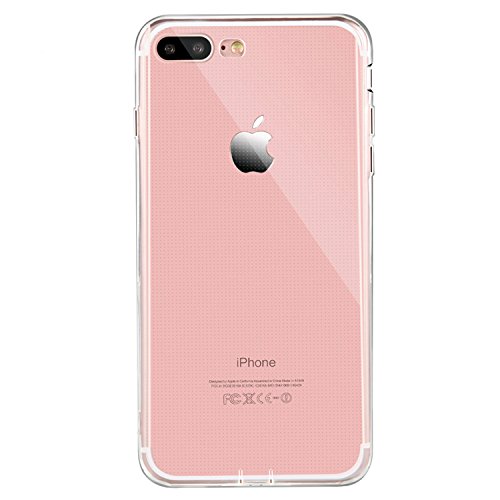 ATD iPhone 8 Plus Case, Clear iPhone 7 Plus Case Cover Crystal Shock-Absorption Soft TPU Bumper and Anti-Scratch Ultra Slim Case for Apple iPhone 7 Plus(2016) & iPhone 8 Plus(2017)